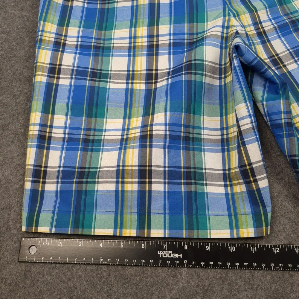 Jack Nicklaus Mens Plaid Golf Shorts‎ Size 36 Blue Green Yellow Polyester